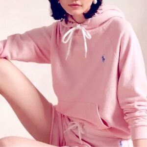 POLO RALPH LAUREN- FLEECE HOODIE -PINK SAND Size: small